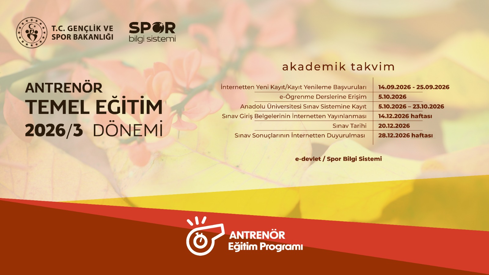 2026/3 TEMEL EĞİTİM PROGRAMI BAŞLIYOR!